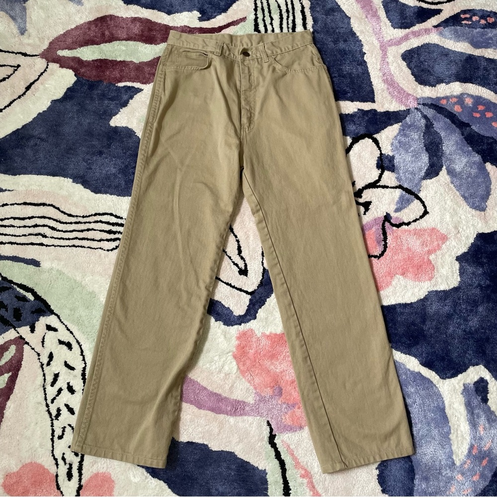 Lacoste x Izod vintage khaki denim high waisted straight leg jeans women's 28